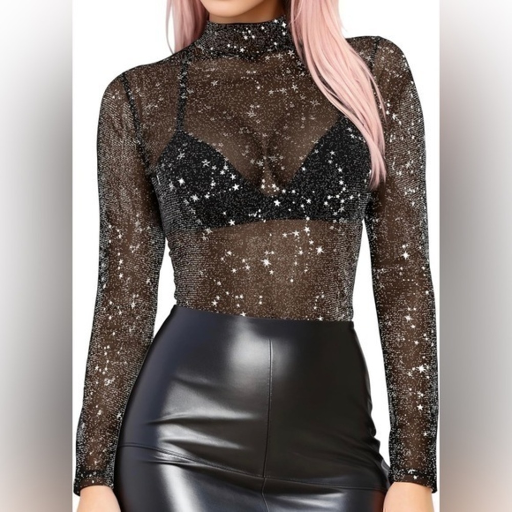 Black Sheer,Mesh Fishnet Tops Plus Size,Stylish, Sensational Mesh Blouses